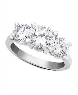 Diamond Ring, 18k White Gold Three Stone Diamond Solitaire (3 ct. t.w