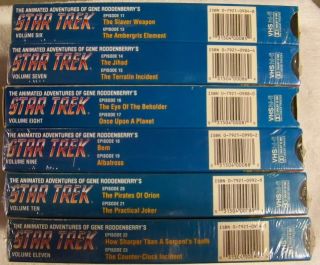Star Trek TAS The Animated Series VHS Video Set Roddenberry Personal