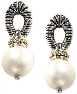 EFFY Collection Pearl Earrings, 18k Gold and Sterling Silver Cultured