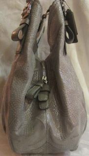 Madison Maggie Shoulder Gery Leather Satchel Handbag 18766