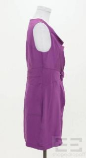 Madison Marcus Purple Silk Cowl Neck Sleeveless Dress Size Small New