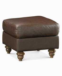 Umbria Leather Ottoman, 25W x 25D x 19H   furniture