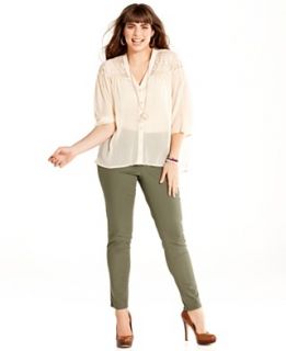 American Rag Plus Size Jeans, Colored Jeggings, Dusty Olive Wash