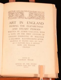 1908 Art in England Elizabethan and Stuart Periods Illustrations First