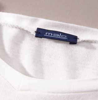 Mint $185 Malo White Long Sleeve Extrafine Cotton Shirt T Shirt 50 M