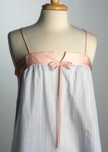 Vtg 80s  Alice Maloof Night Gown Nightgown Blue Pink