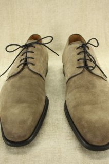 Magnanni Mens Dino Grey Suede Antiqued Lace Up Oxfords Size 10 $285