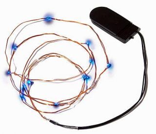 12 LED Battery Operated Moon Lights Copper Wire Blue