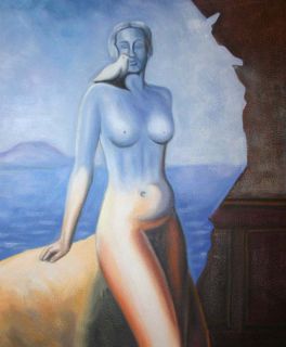 Painting Repro Rene Magritte La Magie Noire 30x40