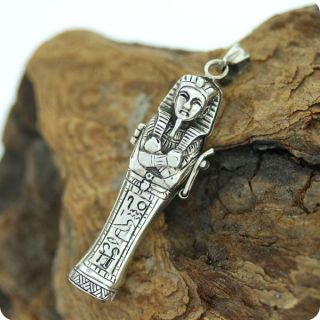 Egyptian Silver Tut Locket Pharaoh Lucky Pendant