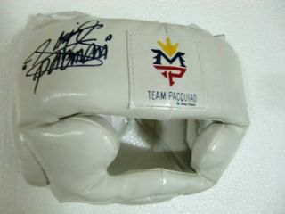 MANNY PACQUIAO Head Gear white authentic autograph COA w/ tag new