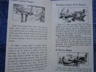 1923 Columbian Manila Rope Adv Booklet BSA Boy Scouts of America
