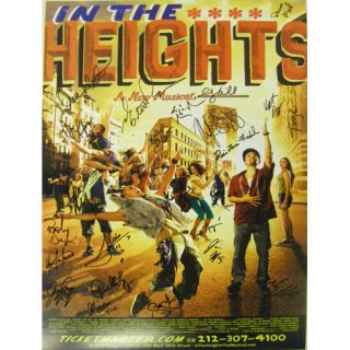 Bway in The Heights Lin Manuel Cast Signed Windowcard