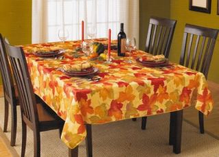 Maplewood Fall Brillant Colored Leaves 52 x 52 Square Fabric