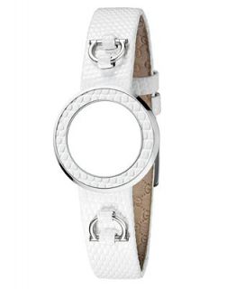 Gucci Watch Strap and Bezel, Womens U Play White Lizard Embossed