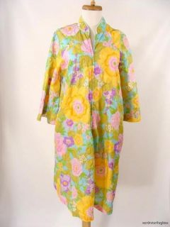Vintage 70s Stella Fagin  Mod Floral Robe Hostess Gown