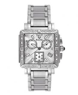 Bulova Watch, Womens Diamond Accent Chronograph Stainless Steel