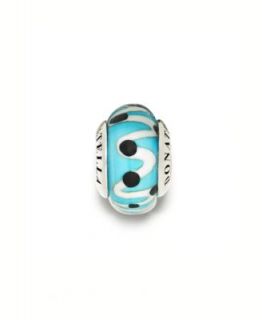 Donatella Charm, Sterling Silver White, Turquoise, and Black Murano