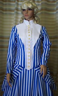 Marianne Victorian Steampunk Striped Dress Bastille Gown Bustle