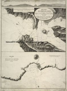 1788 Spanish Nautical Map Corral Bay Chile