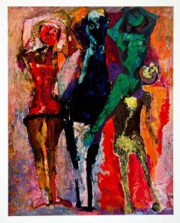 Jugglers Figures Colorful Abstract Expressionism Horse Marino Marini