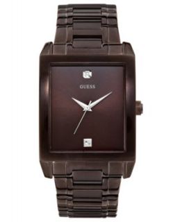 GUESS Watch, Mens Diamond Accent Brown Ion Plated Stainless Steel