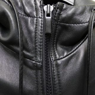 Marc Jacobs Black Hooded Leather Jacket XS Balmain Rick Owens Margiela