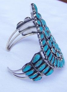 Navajo Larry Moses Begay Sterling Turquoise Bracelet