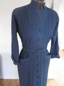Vtg 40s 1950s Leslie Fay Original Wiggle Dress