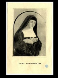 St Margaret Mary Alacoque Marguerite Marie Vtg Holy Relic Reliquary