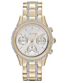 DKNY Watch, Womens Chronograph Crystal Gold Ion Plated Stainless