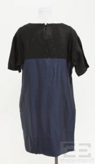Marni Blue Black Colorblock Shift Dress Size 42