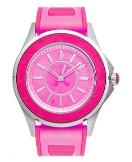 Juicy Couture Watch, Womens Rich Girl Pink Rubber Strap 41mm 1900872