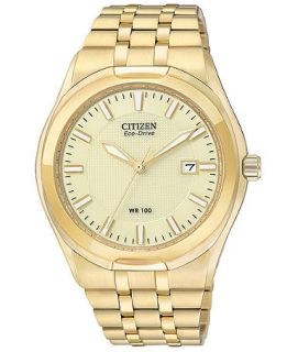 Citizen Watch, Mens Eco Drive Corso Gold Tone Stainless Steel