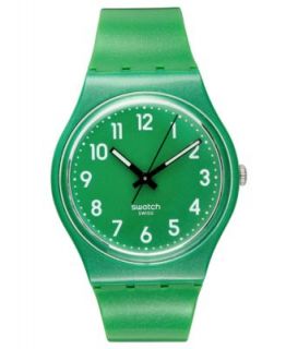 Swatch Watch, Unisex Swiss Flaky Green Green Metalized Plastic Strap