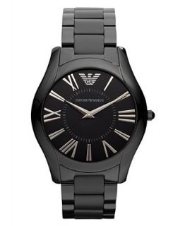 Emporio Armani Watch, Black Ion Plated Stainless Steel Bracelet 43mm