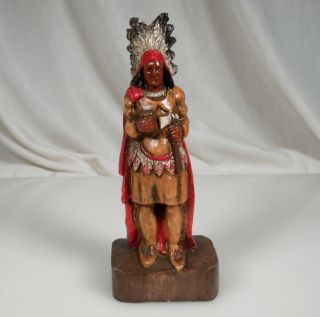 Vintage Plaster Indian Chief Figurine Signed C E Martin