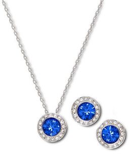 Swarovski Jewelry Set, Angelic Sapphire Earrings and Pendant Set