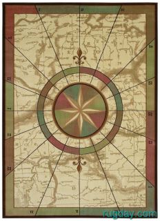Kathy Ireland Nautical Charts Maps Compass 4x6 Area Rug