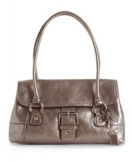 Giani Bernini Handbag, Glazed Leather Flap Satchel
