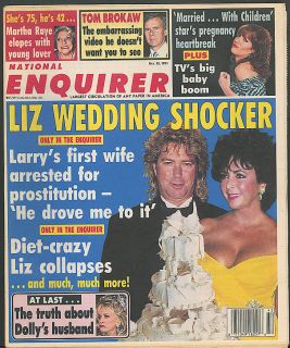 National Enquirer Liz Larry Dolly Martha Raye 10 15 1991