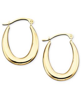 10k Gold Small Polished Graduated Oval Hoop Earrings   Earrings
