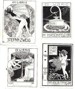 EX libris 10 Bookplate Buber Jewish Art Nouveau Zweig Nuveau