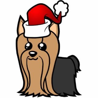 Christmas Yorkie (long hair) Cut Outs