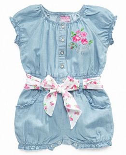 NEW GUESS Baby Romper, Baby Girls Chambray Romper