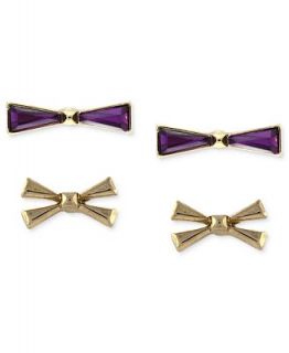BCBGeneration Earrings Set, Gold Tone and Faceted Purple Stone Mini