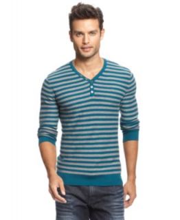 INC International Concepts Sweater, Long Sleeve Y Neck Stripe Feterik