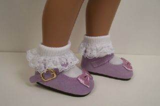 Lavender Suede Mary Jane Doll Shoes for 16 17 Sasha♥