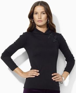 Lauren Ralph Lauren Petite Top, Long Sleeve Mock Neck