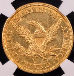 1849 C Liberty $5 NGC MS 63